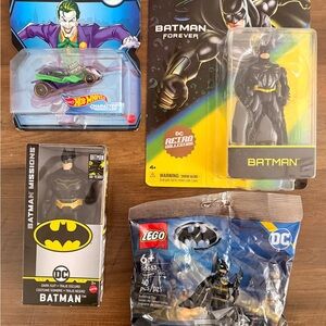 DC Batman lot of 4 toy items Batman, Joker, Lego all NEW